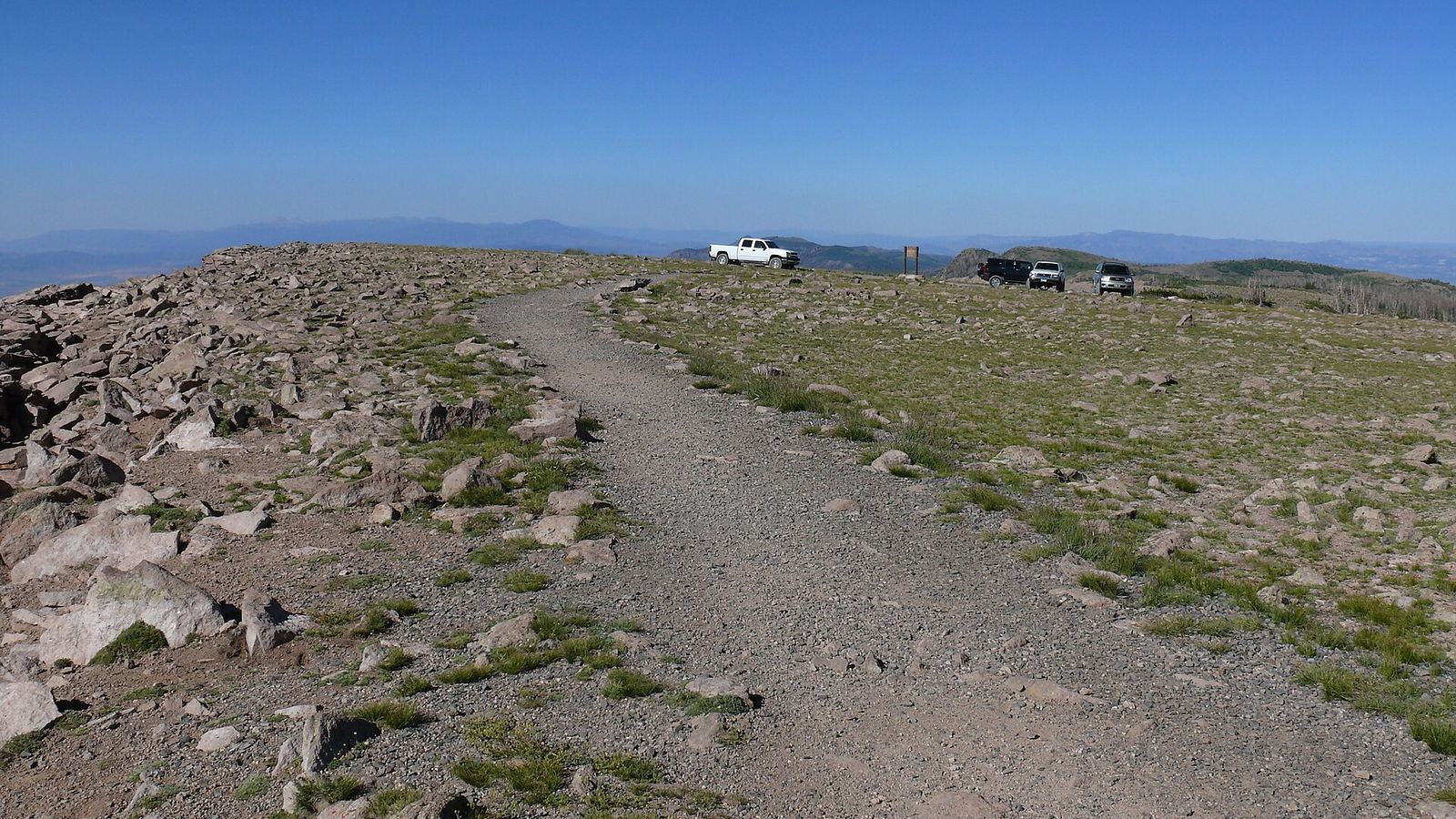 The trail on the summit of Brian Head Peak in Dixie National Forest, Utah