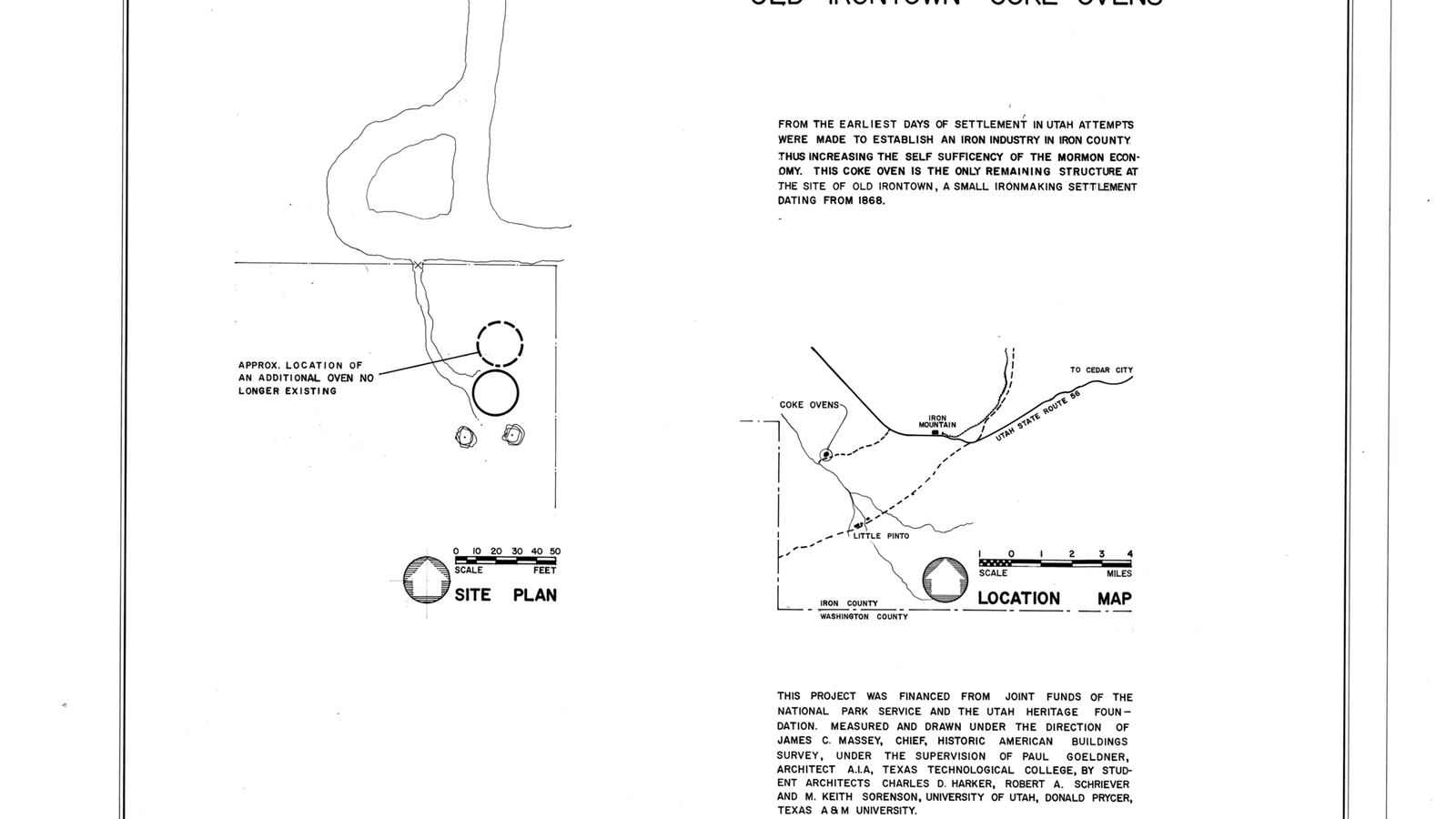Coke Oven, State Route 56 Vicinity, Old Irontown, Iron County, UT HABS UTAH,11-OLDIR,1- (sheet 1 of 2)
